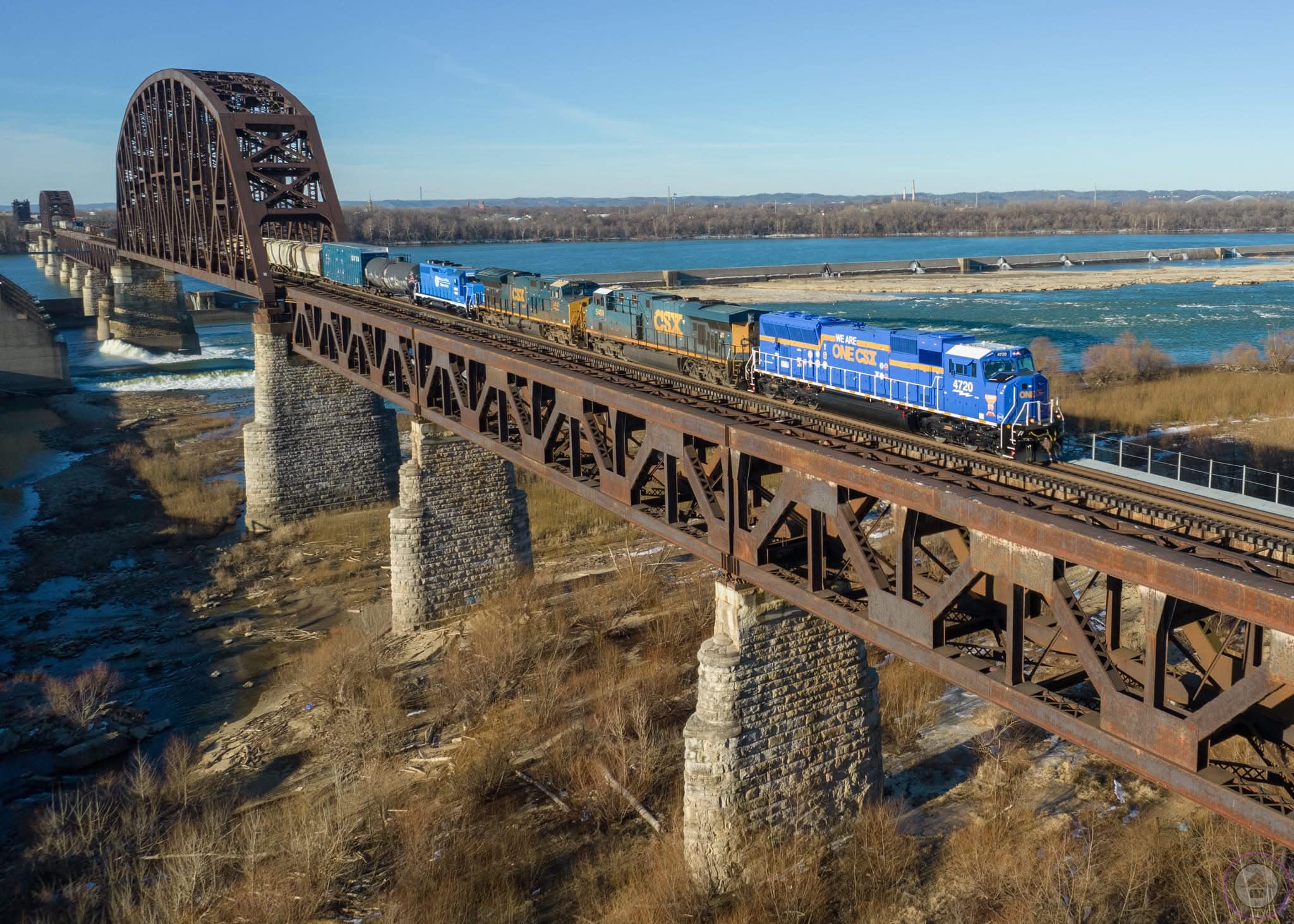 CSX train bridge Ohio River