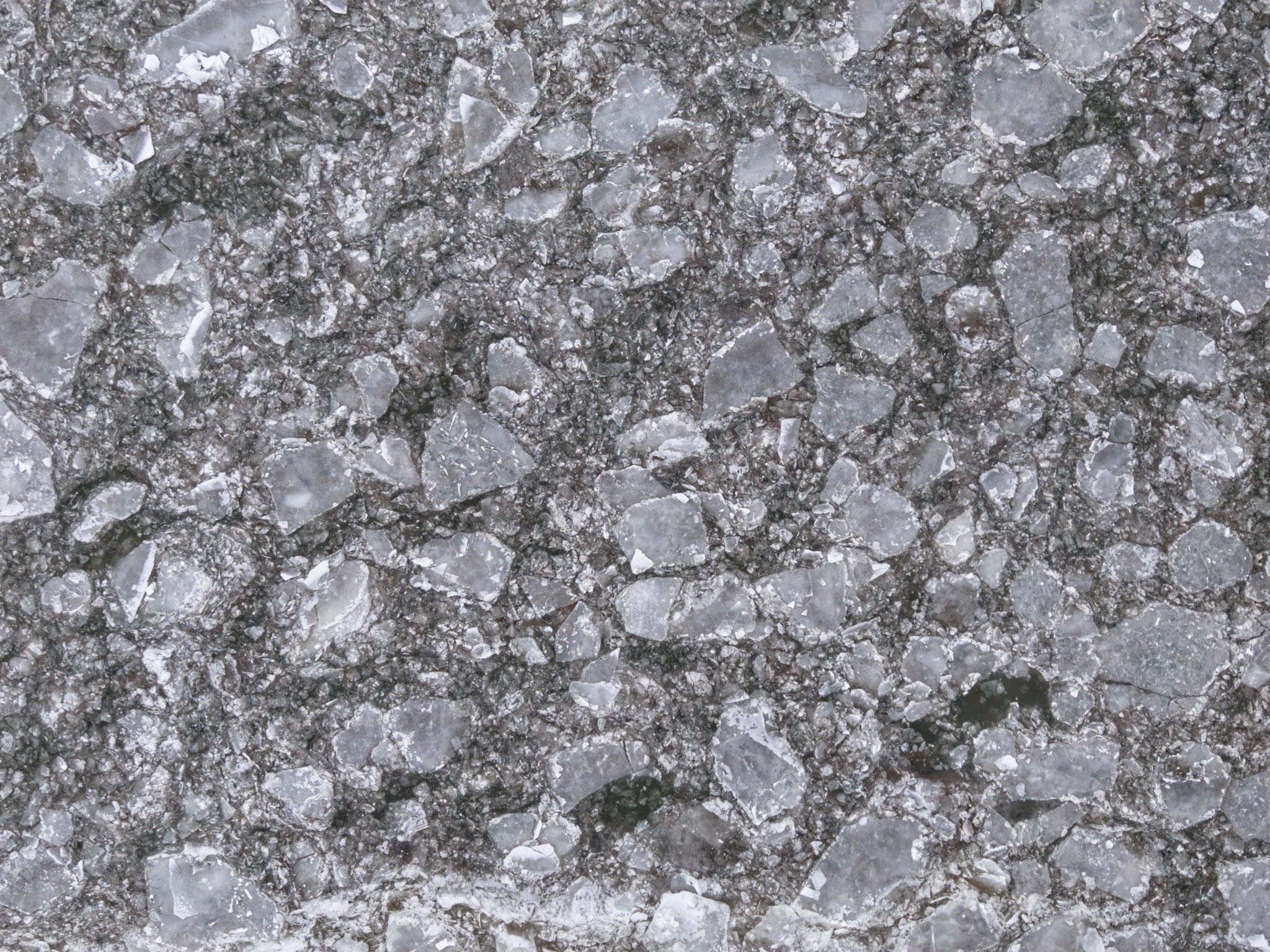 Ice floes on Ohio River drone shot