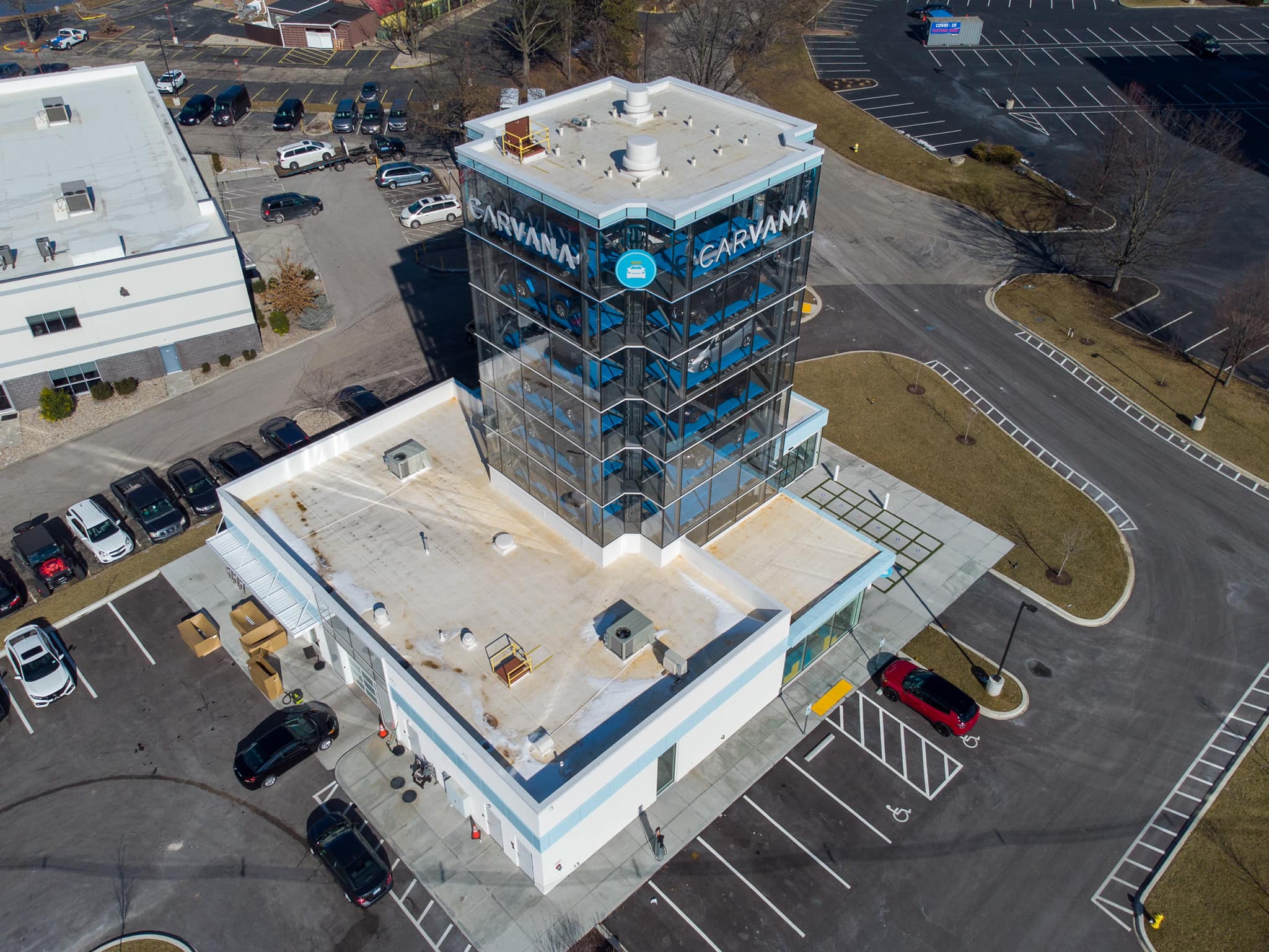 Carvana glass tower inspection