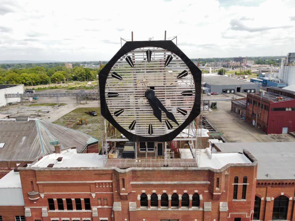 Historic Colgate Clock drone inspection