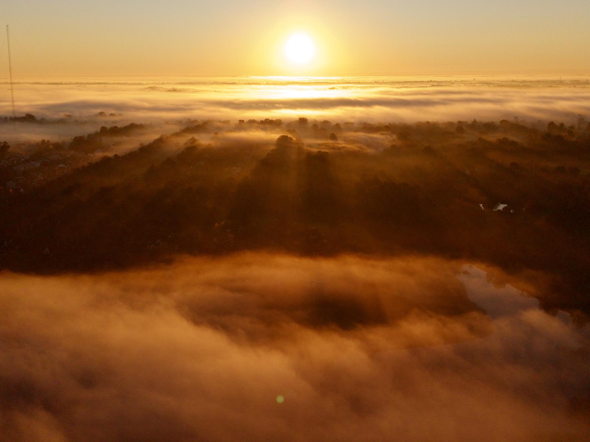 Sunrise fog over Louisville