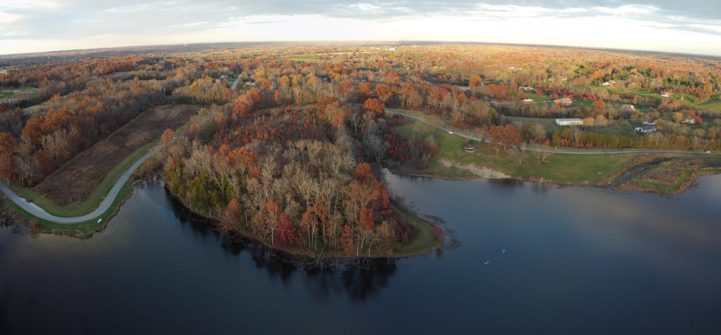 Kentucky Lake fall foliage aerial